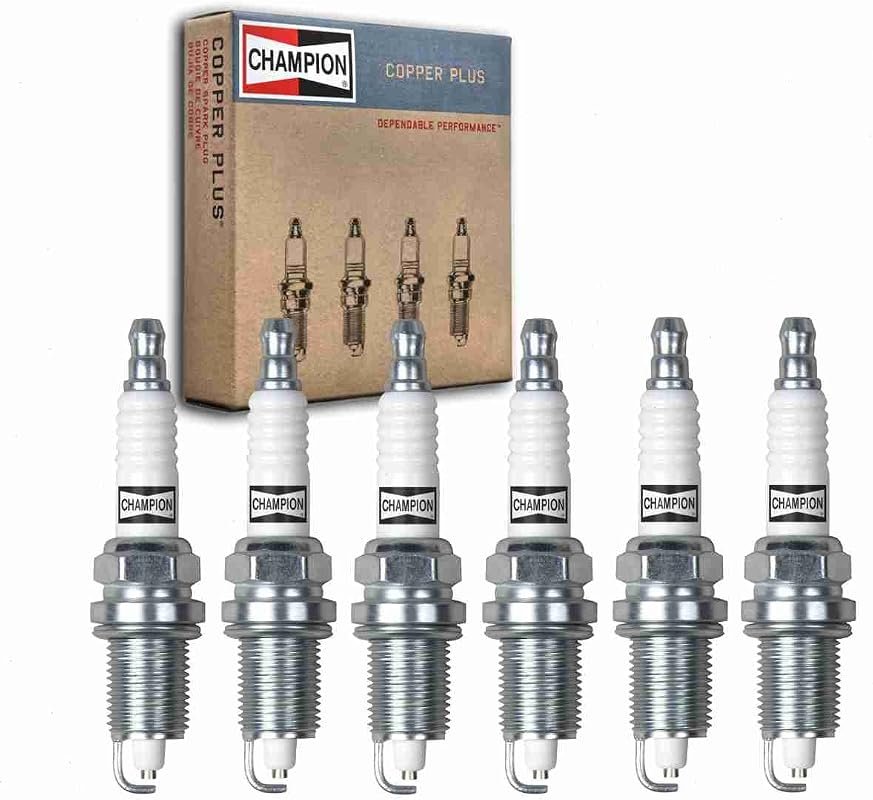 Champion Copper Plus Spark Plugs 6 Piece Set Compatible with Dodge Dak