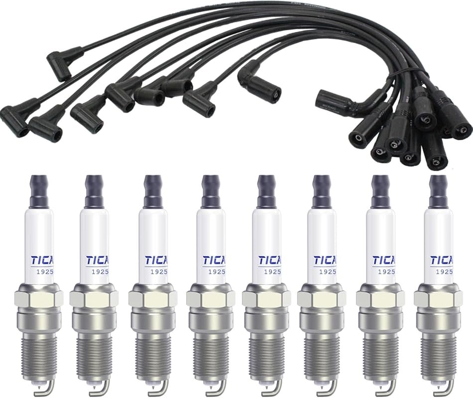 Iridium Spark Plugs and Ignition Wire Set for Chevy GMC 5.7L 4.3L 5.0L