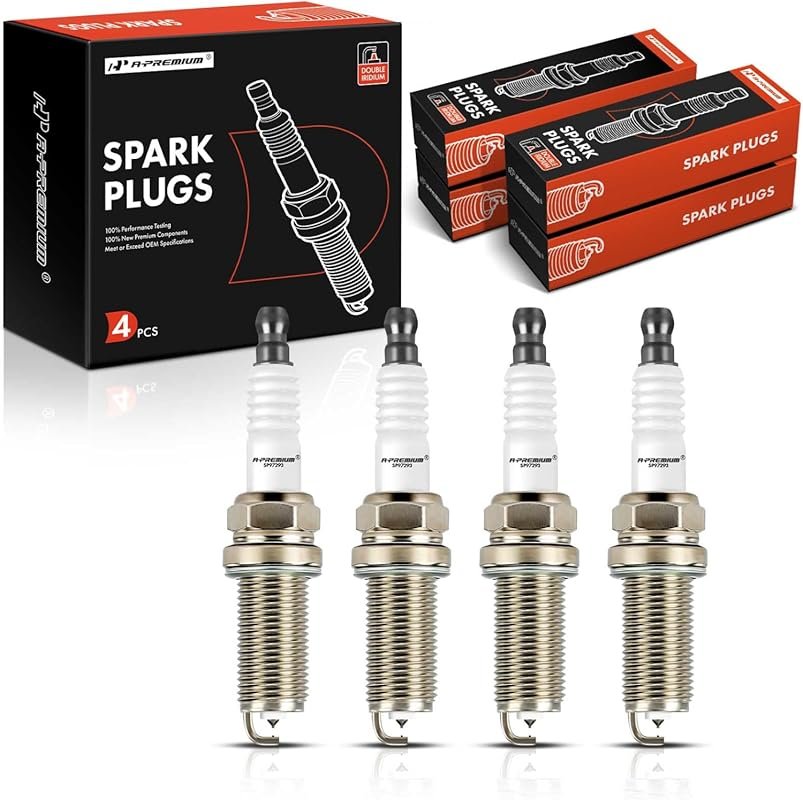 A-Premium Double Iridium Spark Plugs 4-Pack for Toyota Tacoma and Hyun