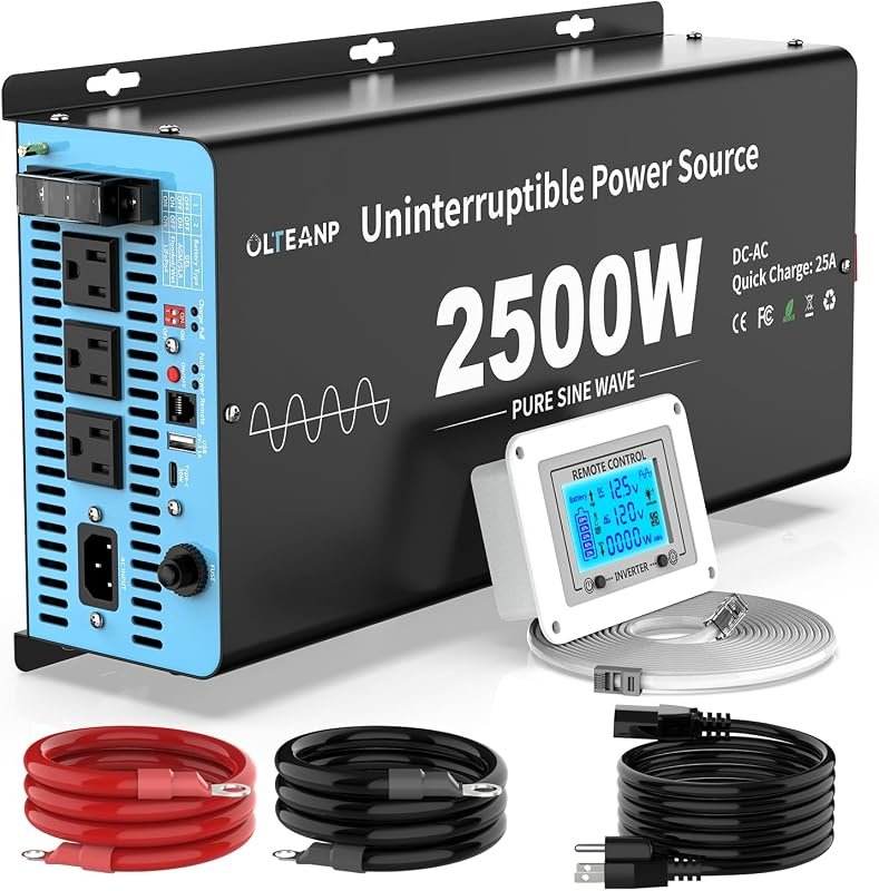 2500W Sump Pump Battery Backup System with Pure Sine Wave Inverter and
