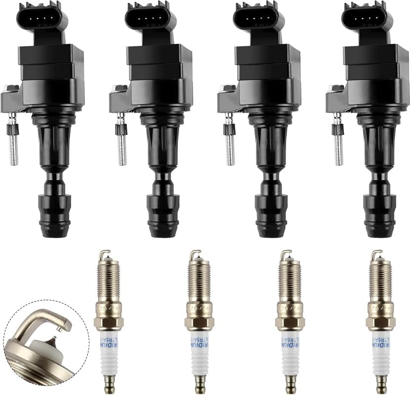 UF491 Ignition Coil Pack and Double Iridium Spark Plugs Set for Chevy 