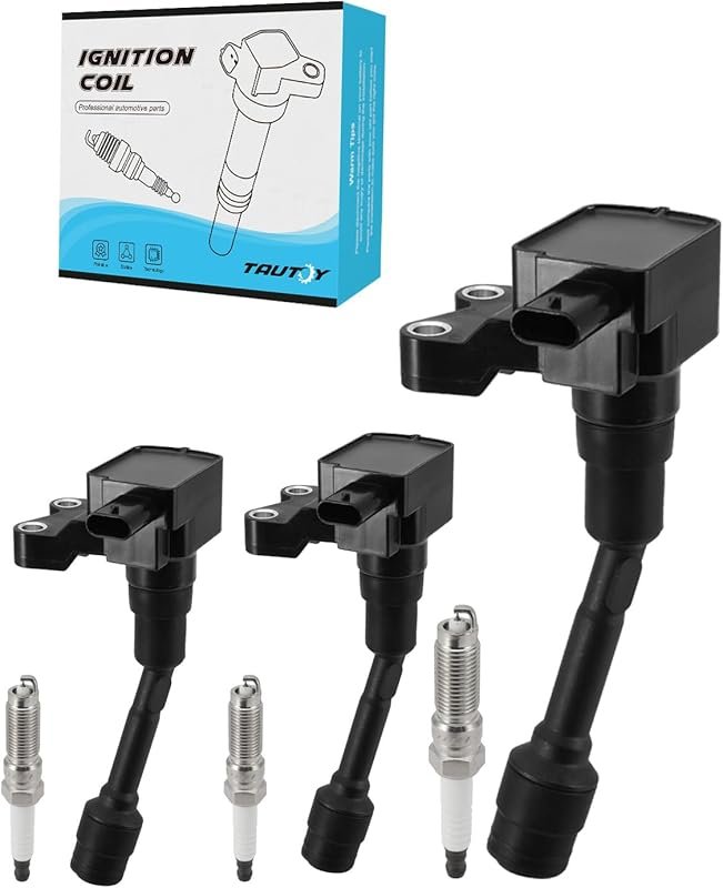 TAUTOY Set of 3 UF736 Ignition Coils and Iridium Spark Plugs for Ford