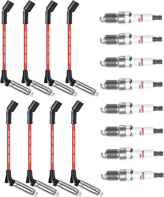 Replacement Spark Plugs and Wires Set for Chevy Silverado Tahoe GMC Yu