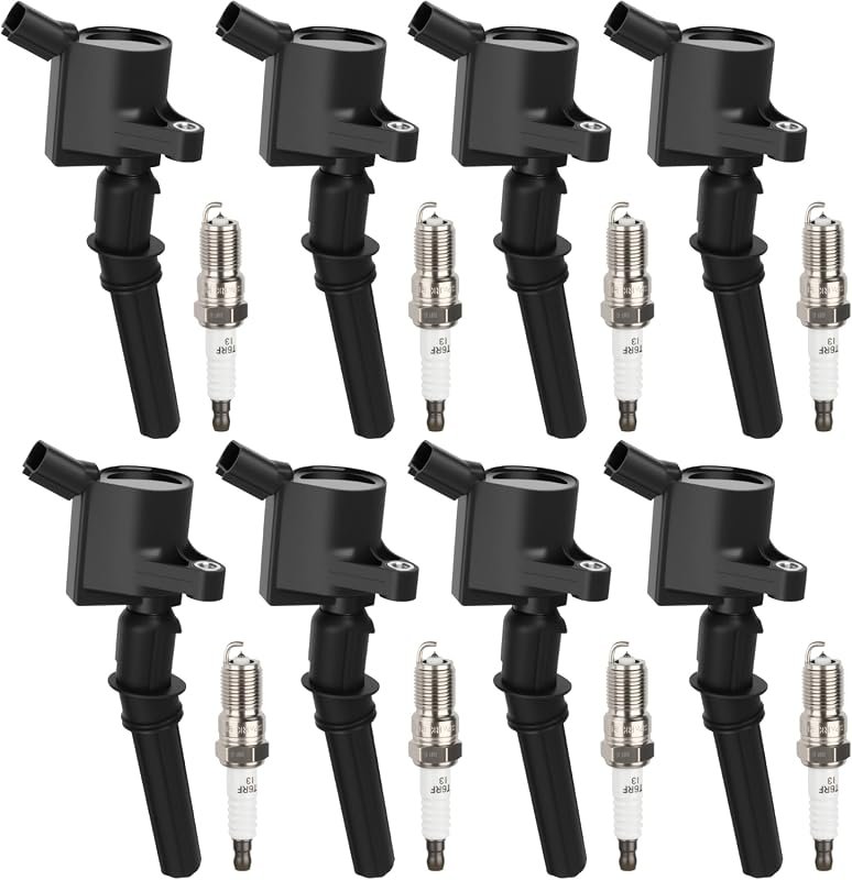 8 Piece DG508 Ignition Coil and Spark Plug Set for Ford 5.4L V8 Engine