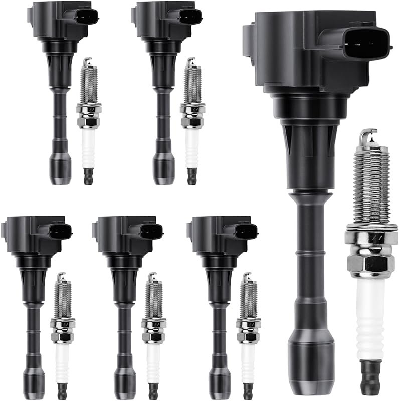 6-Piece Ignition Coil Pack and Iridium Spark Plug Set for Infiniti and