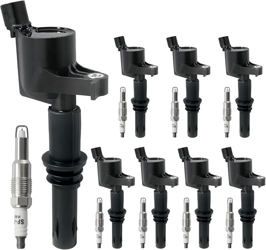 8-Piece Ignition Coil Pack and Spark Plug Set for Ford 5.4L V8 Engines