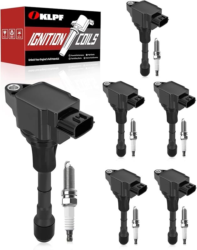 OKLPF Ignition Coil Pack and Iridium Platinum Spark Plug Set for Infin
