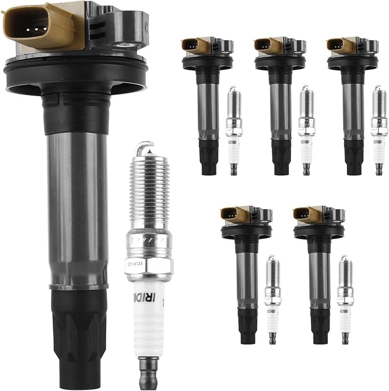 Autoexact Ignition Coil and Iridium Spark Plug Kit for Ford Lincoln 3.