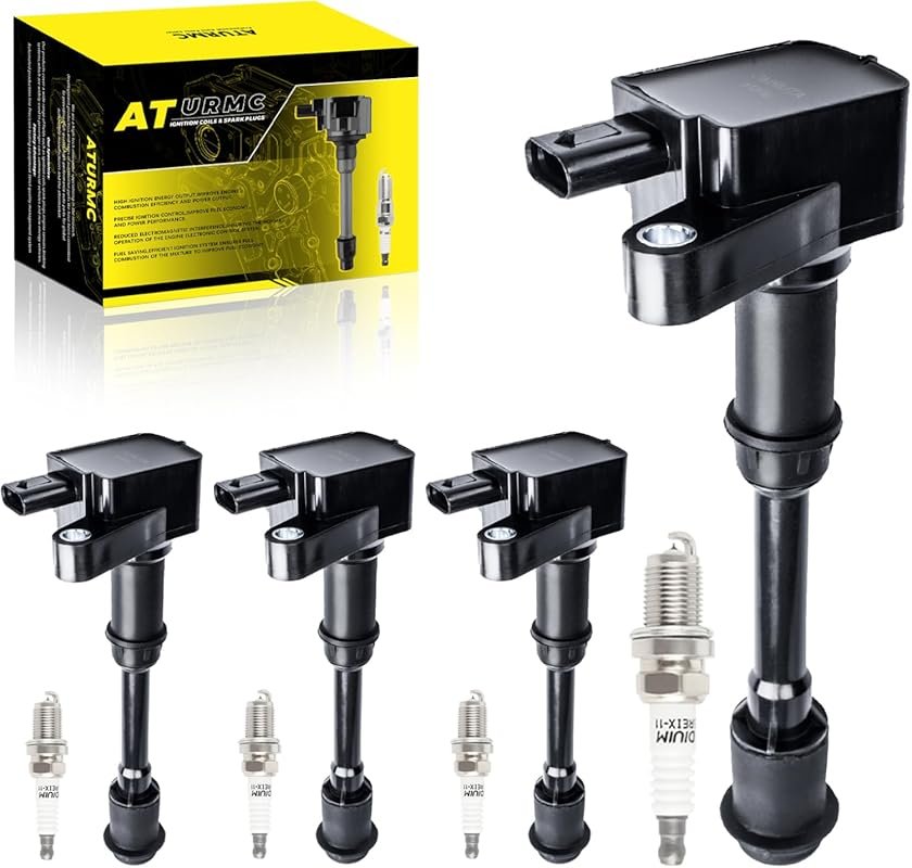 Set of 4 UF674 Ignition Coil Packs and Iridium Spark Plugs for Ford 1.