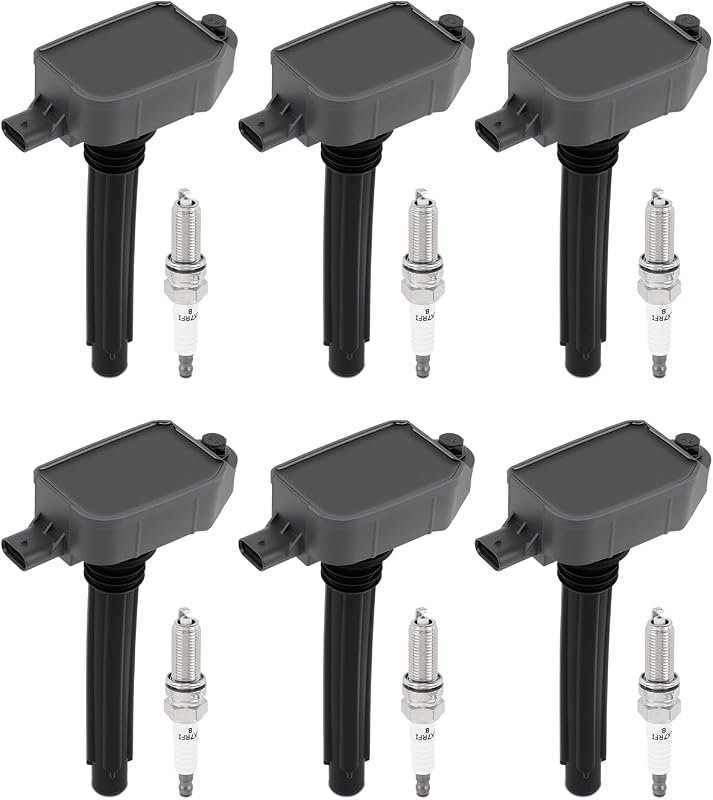 6 Piece UF807 Ignition Coil and Iridium Spark Plug Set for Chrysler Do