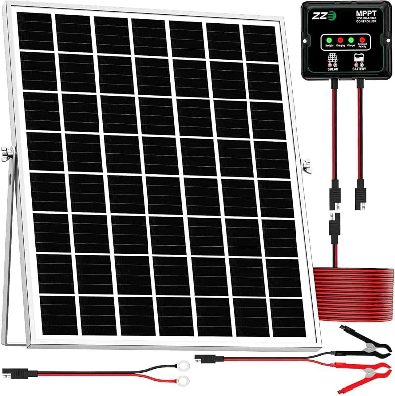 20W 12V Solar Battery Charger and Maintainer with MPPT Controller and 