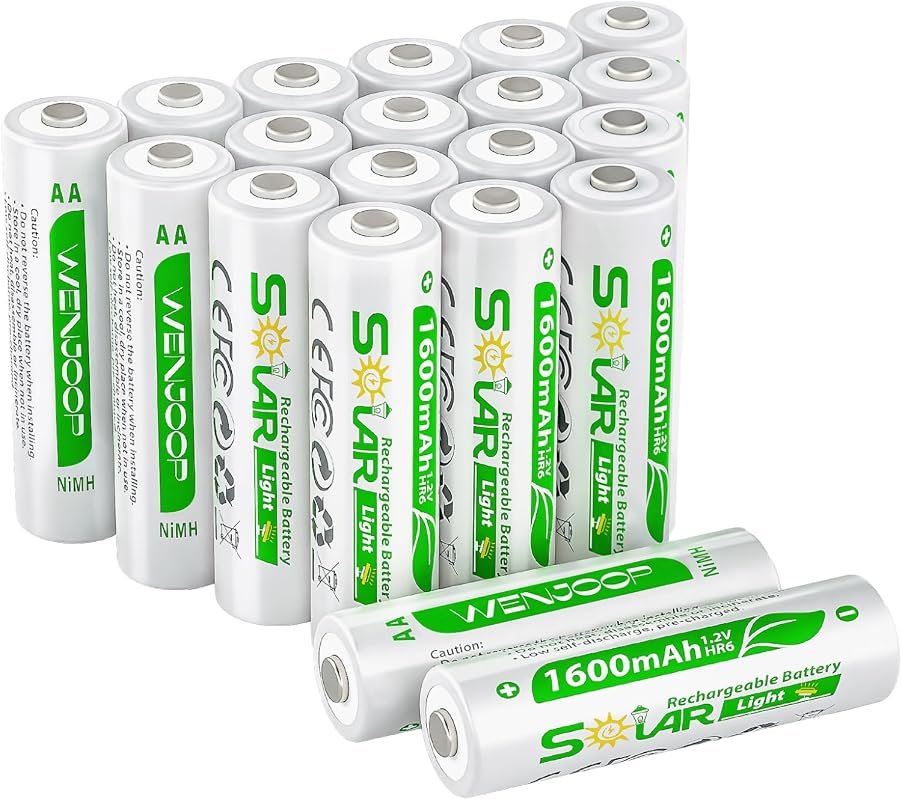 20-Pack AA Rechargeable Batteries 1600mAh NiMH 1.2V Pre-Charged for Ou