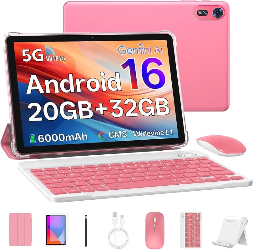 2026 Android 16 Tablet, 10 Inch, 20GB RAM, 1TB Expandable Storage, 2-i
