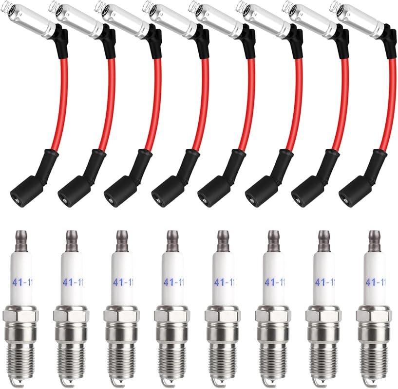Spark Plug Wires and Iridium Spark Plugs for Chevy GMC 4.8L 5.3L 6.0L 