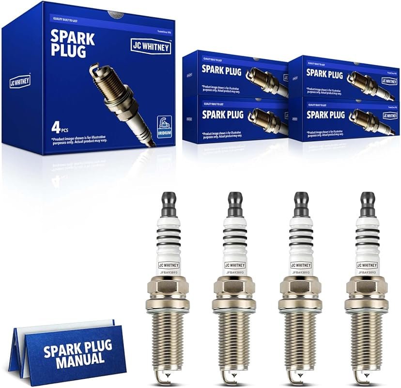 JC Whitney 4-Piece Iridium Spark Plugs Compatible with Hyundai, Subaru