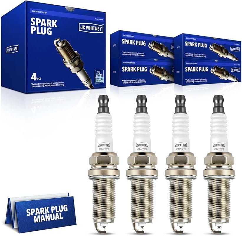 JC Whitney 4-Piece Double Iridium Spark Plug Set for Toyota Tacoma and