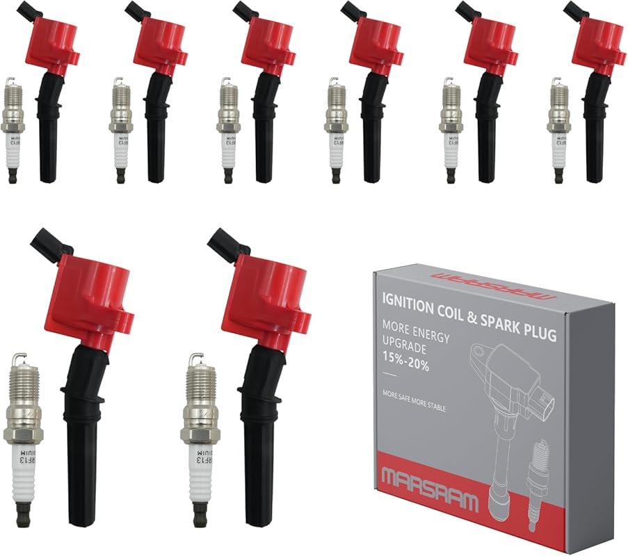 Marsram 8-Piece Ignition Coil Pack and Double Iridium Spark Plugs