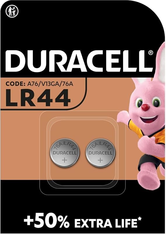 2-Pack LR44 Alkaline Button Coin Cell Batteries, 1.5V Long Lasting Pow
