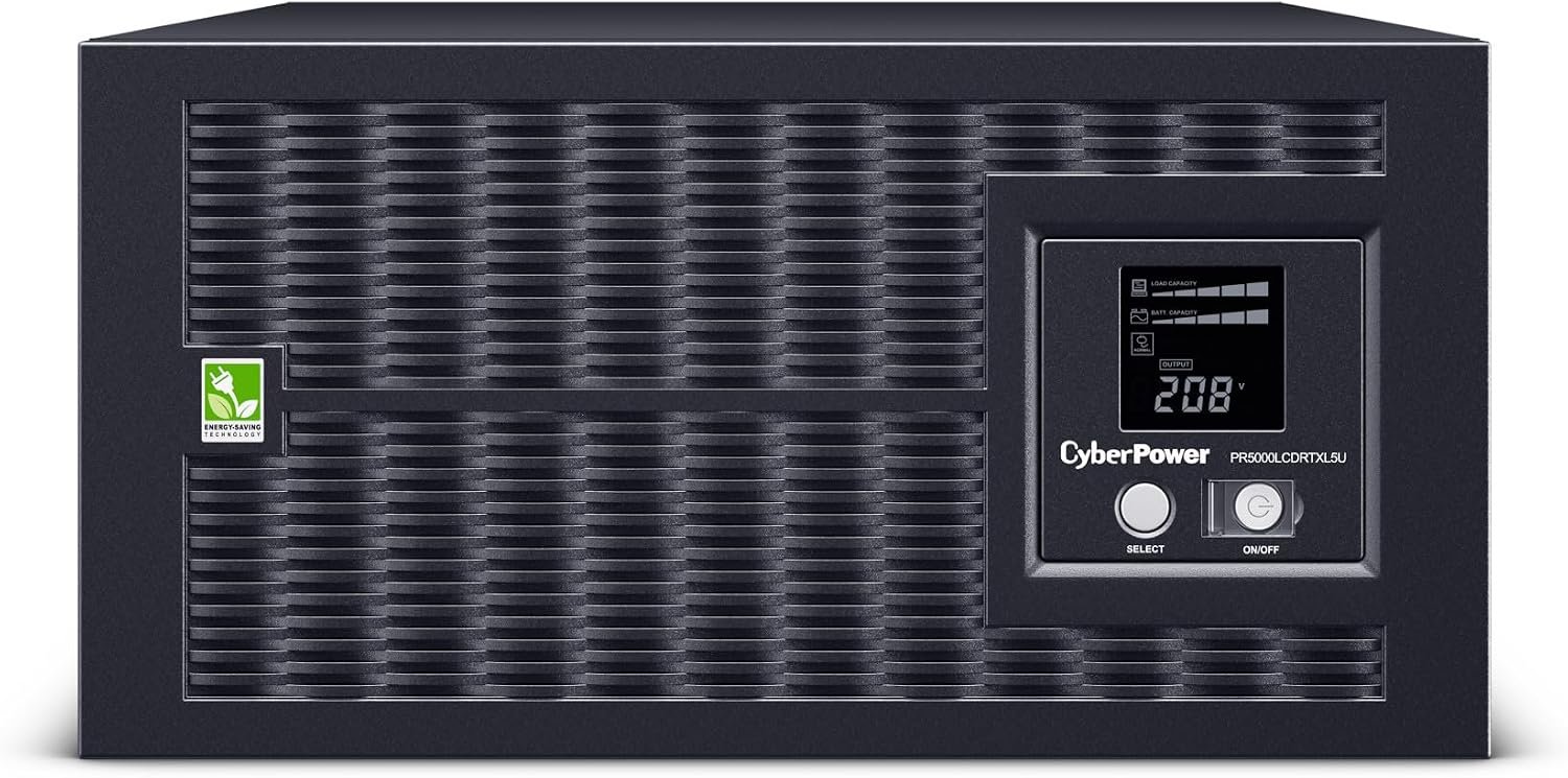 CyberPower PR5000LCDRTXL5U Smart App Sinewave UPS Battery Backup Syste