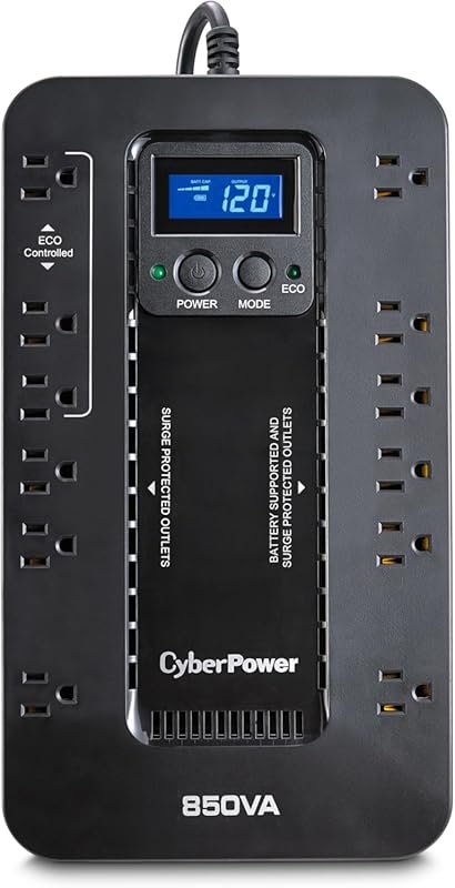 CyberPower Ecologic UPS Battery Backup, 850VA/510W with 12 Outlets, EC
