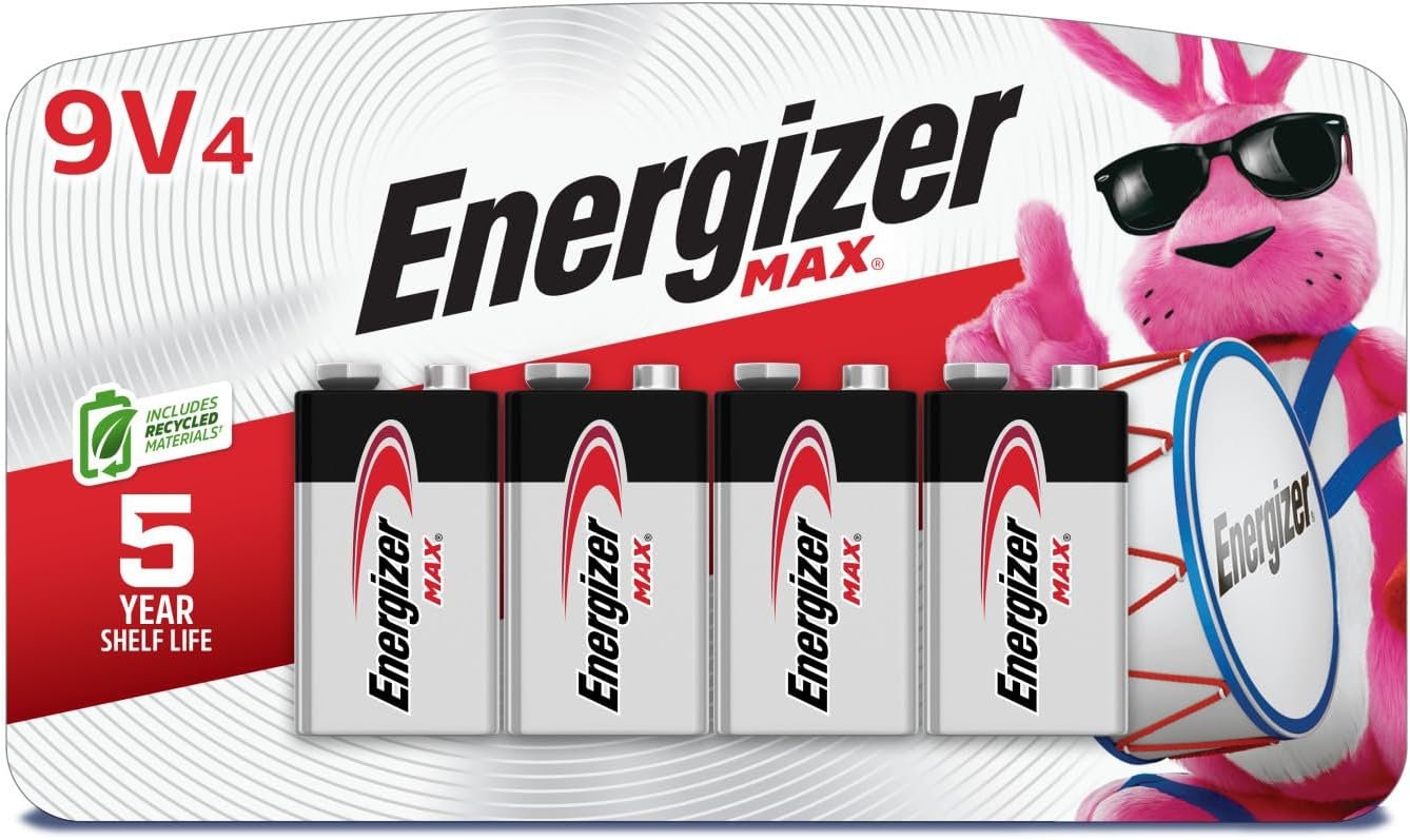 Energizer MAX 9V Alkaline Batteries 4-Pack