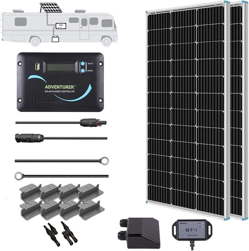 Renogy 200W Monocrystalline Solar Panel Kit with 30A Charge Controller
