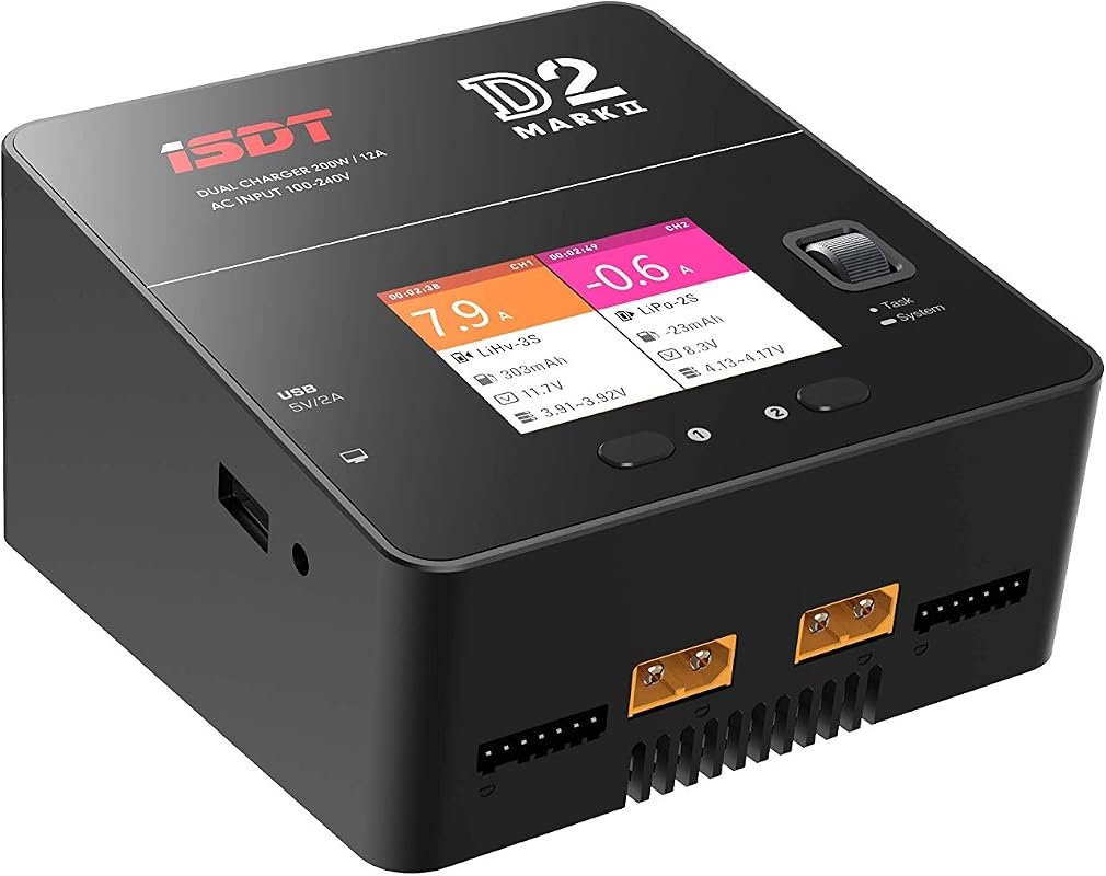 ISDT D2 Mark 2 Duo LiPo Battery Balance Charger 400W Dual Channel for 