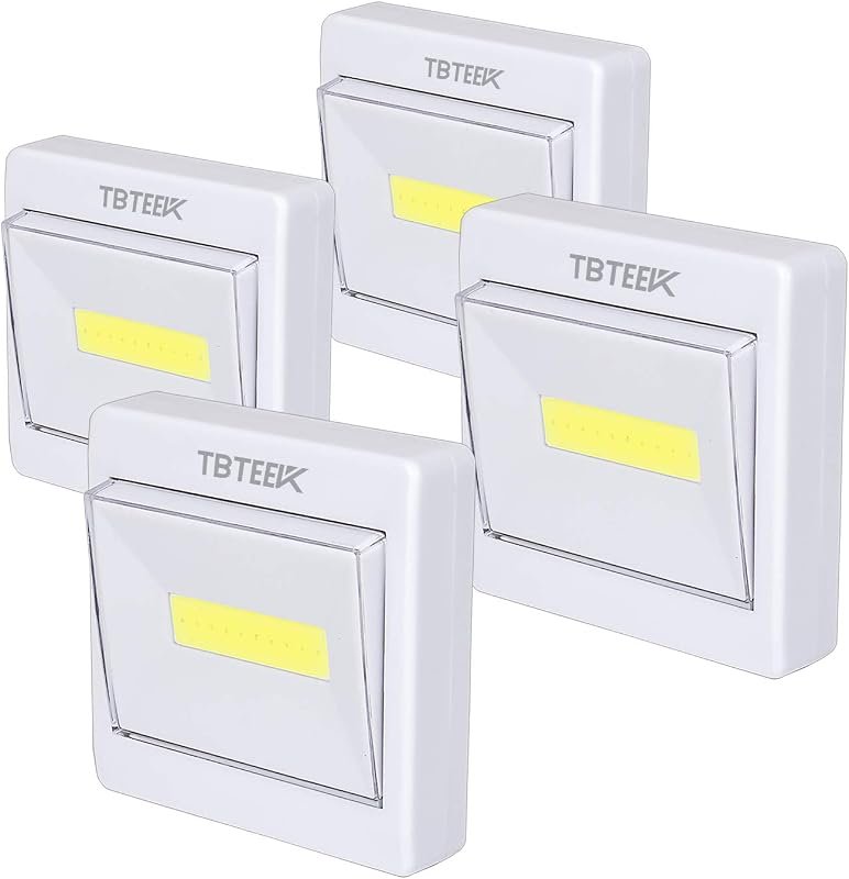 TBTeek Super Bright Battery Operated COB LED Tap Light Stick-on Nightl