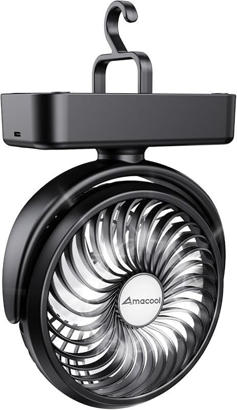 Portable Camping Fan with LED Lantern