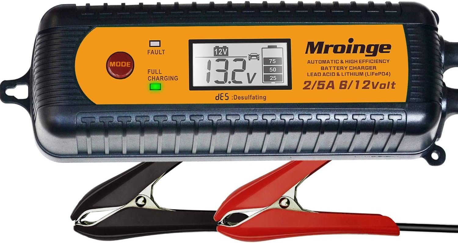 Mroinge 5A 6V/12V Automatic Smart Battery Charger Maintainer and Desul