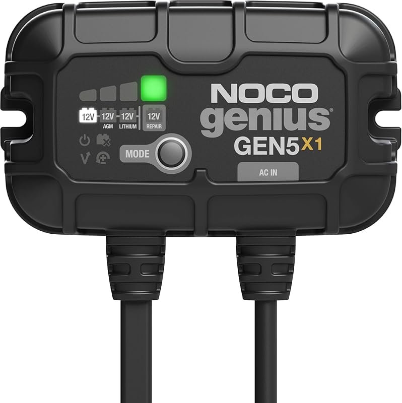 NOCO Genius GEN5X1 5A Onboard Battery Charger, 1-Bank 12V Waterproof M