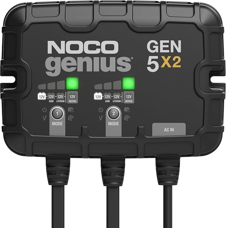 NOCO Genius GEN5X2 10A 2-Bank Waterproof Onboard Marine Battery Charge