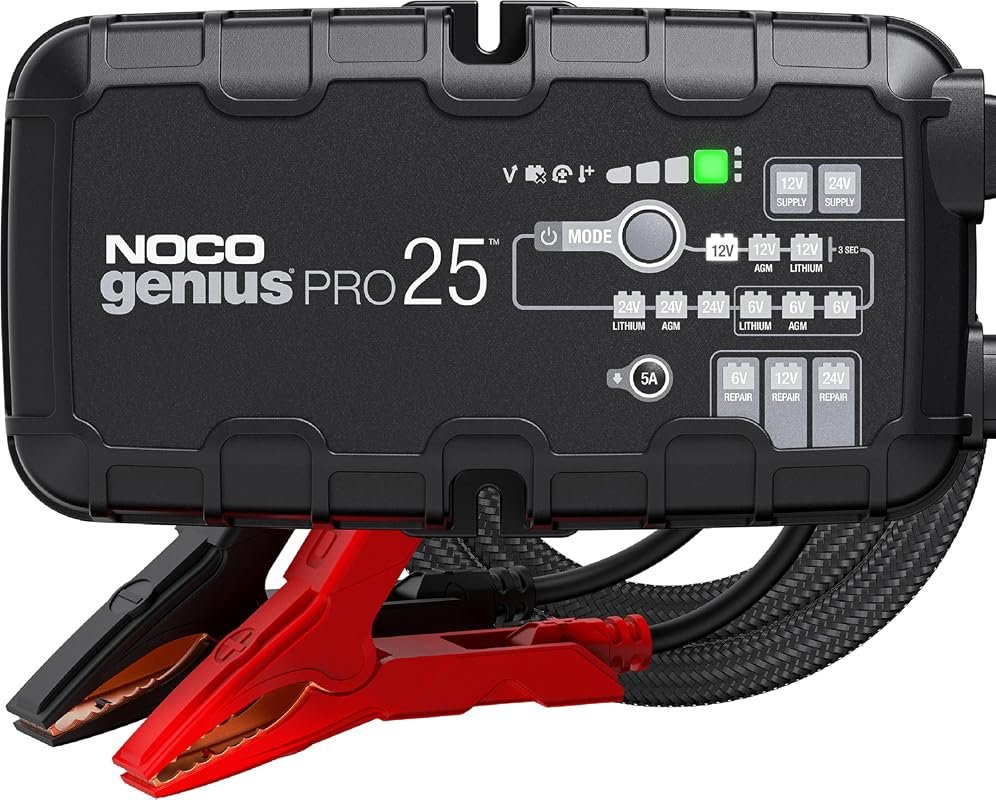 NOCO GENIUSPRO25 25A 6V/12V/24V Professional Smart Battery Charger, Ma