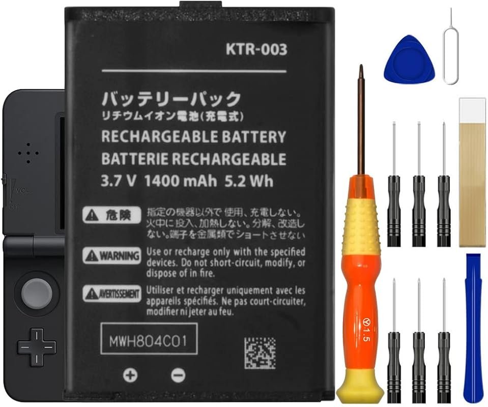 WUHAO KTR-003 Replacement Battery for New Nintendo 3DS with Adhesive T
