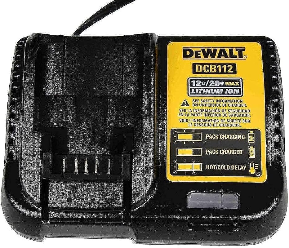 DEWALT 20V MAX Battery Charger DCB112, Reliable Fast Charging Power Adapter for Cordless Power Tool Batteries