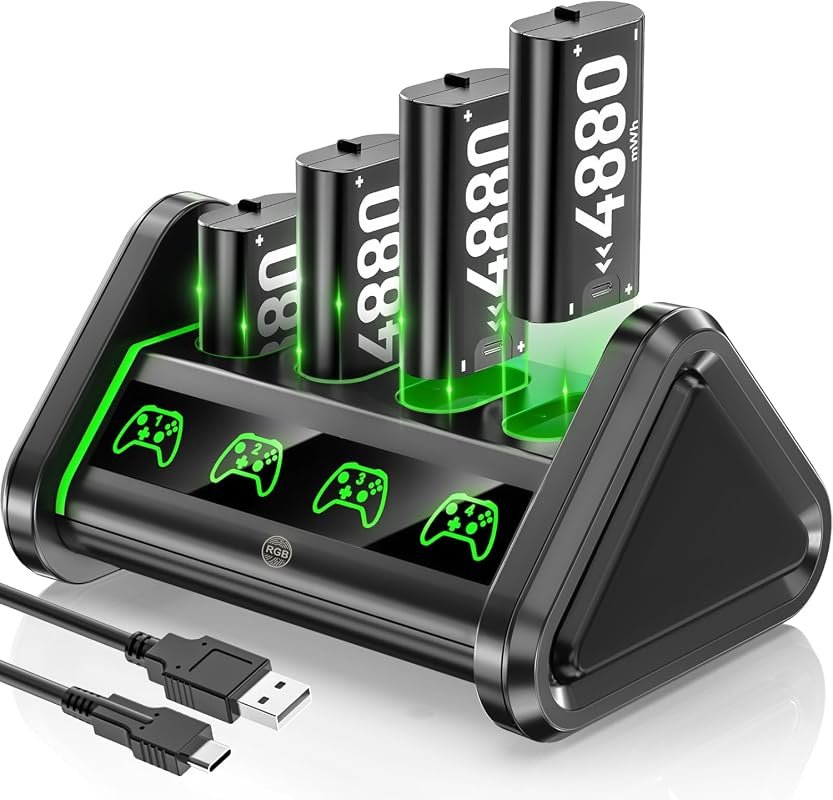 OIVO Rechargeable Battery Station with 4 Batteries for Xbox Series X|S