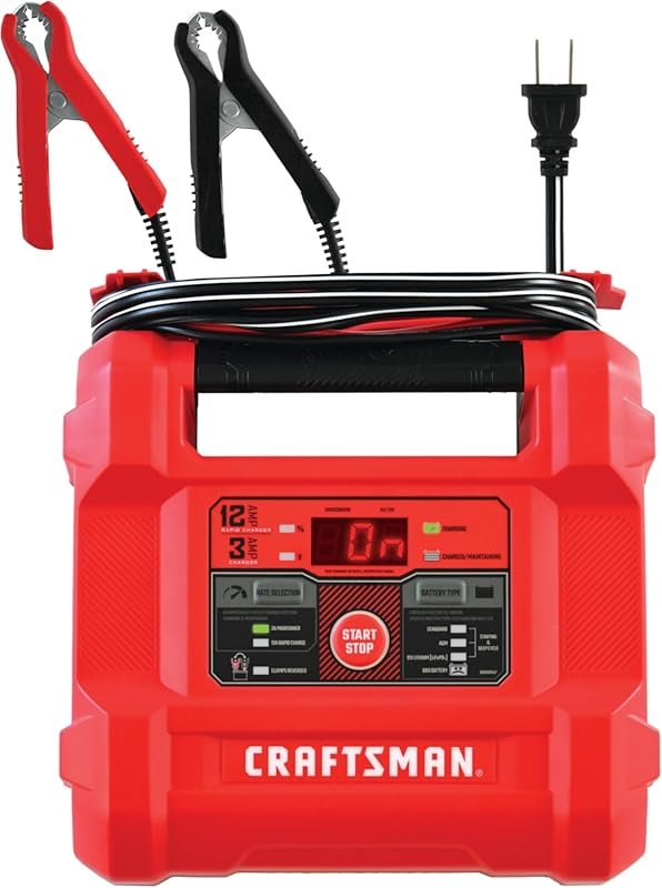 CRAFTSMAN 12A Automatic Car Battery Charger and Maintainer for 6V and 