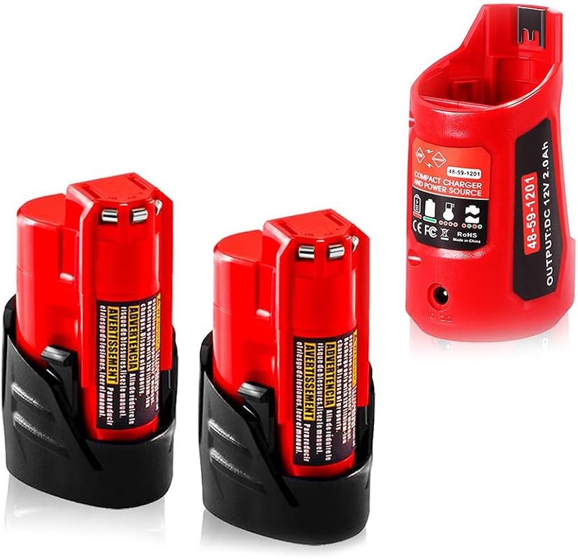 Replacement M12 USB Charger Adapter and 2-Pack 3.0Ah Battery Bundle for