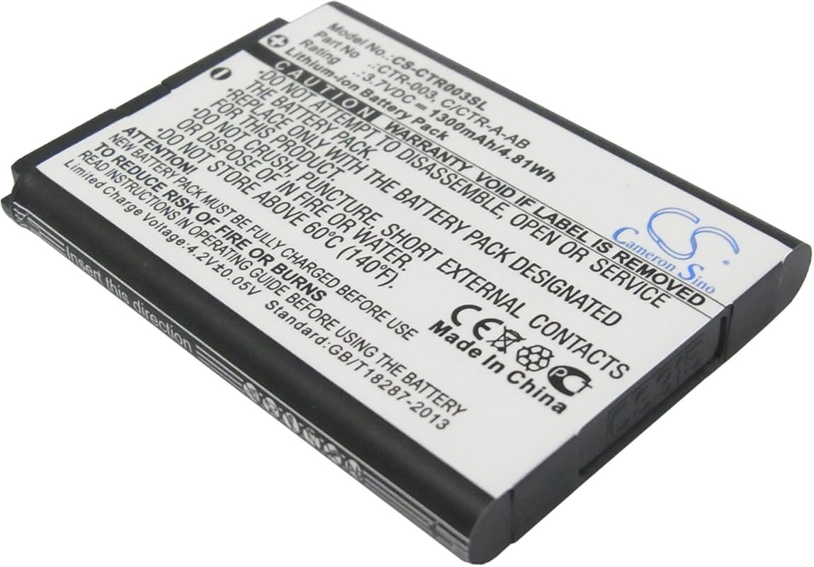 Cameron Sino 1300mAh Replacement Battery for Nintendo 2DS XL, 3DS, CTR