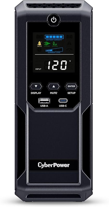 CyberPower Intelligent LCD UPS Battery Backup, 1500VA/900W with 12 Out