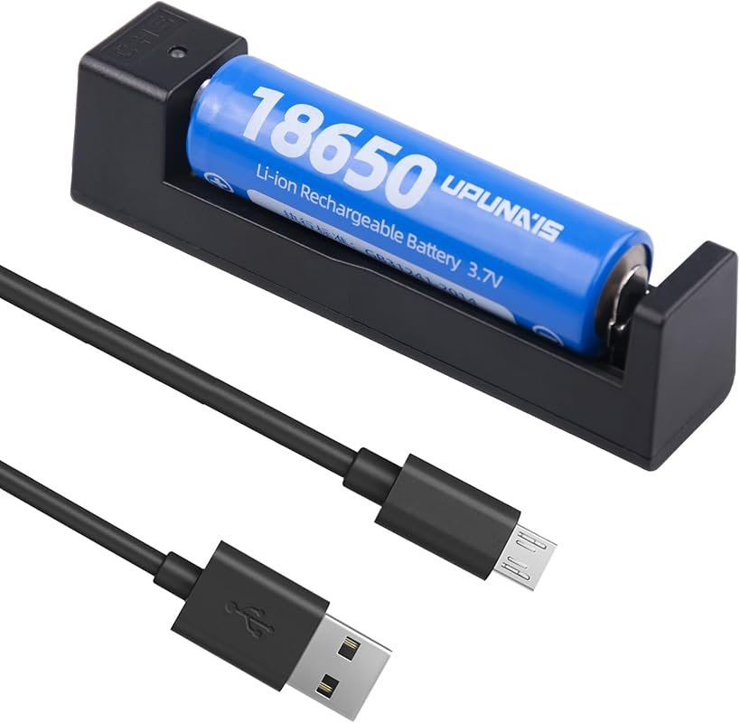 Portable USB Single Slot Battery Charger for 18650, 14500, and 16340 L