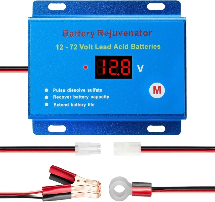 Battery Desulfator Reconditioner for 12V-72V Lead-Acid Batteries to Re