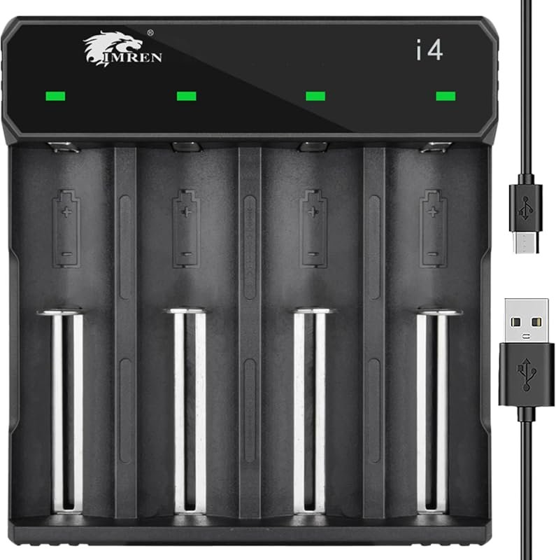 4-Bay Universal Battery Charger for 3.7V Lithium-ion and Rechargeable 