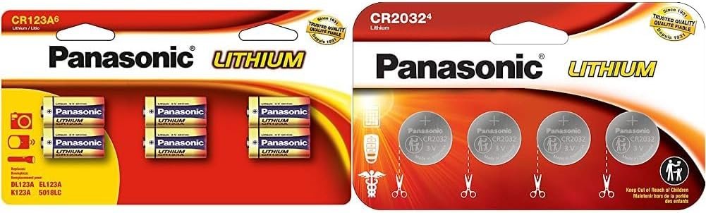Panasonic CR123A and CR2032 Lithium Batteries for Reliable Flashlight 