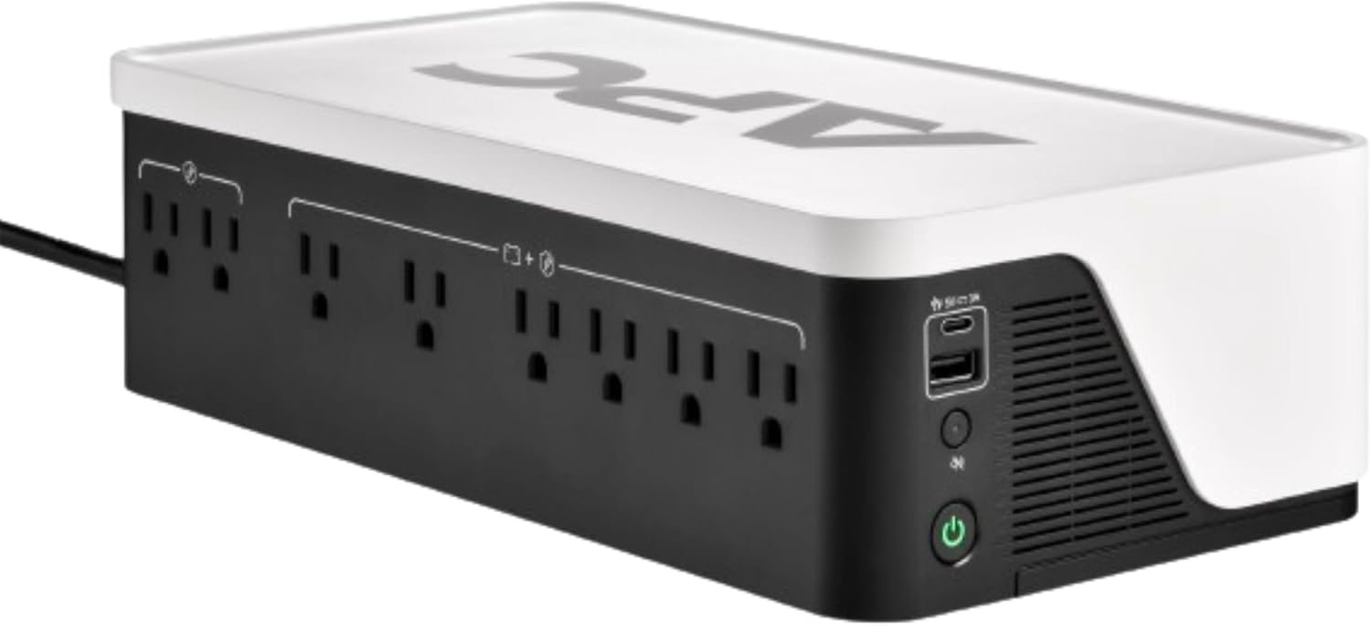 APC Back-UPS 900VA Battery Backup with USB-C and USB-A Charging for Of