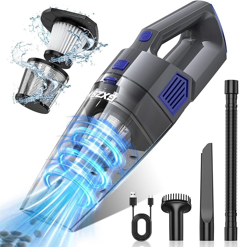 Gxzsk 15000PA Cordless Handheld Vacuum with Strong Suction, Rechargeab