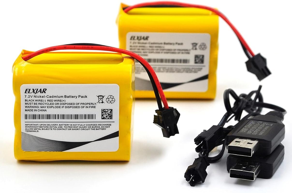2-Pack 7.2V 800mAh Ni-Cd RC Battery