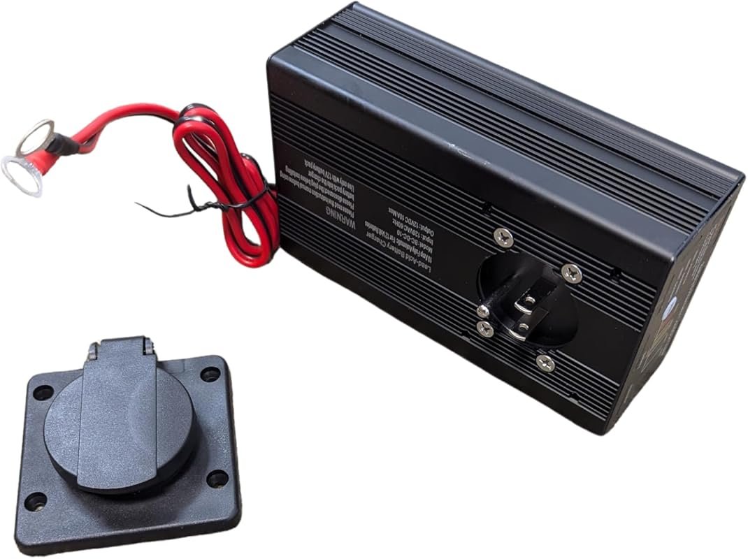 10 Amp Panel Mount 12V Battery Charger, On-Board Trickle Charger for H