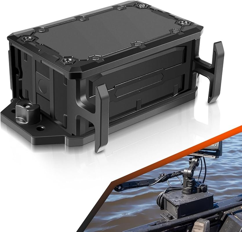 Track Mounted Battery Box for Fish Finders Compatible with YakAttack C