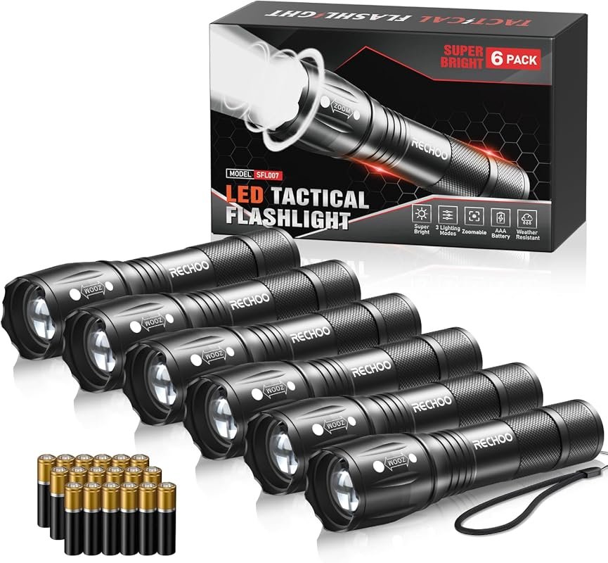 RECHOO 6-Pack LED Flashlights